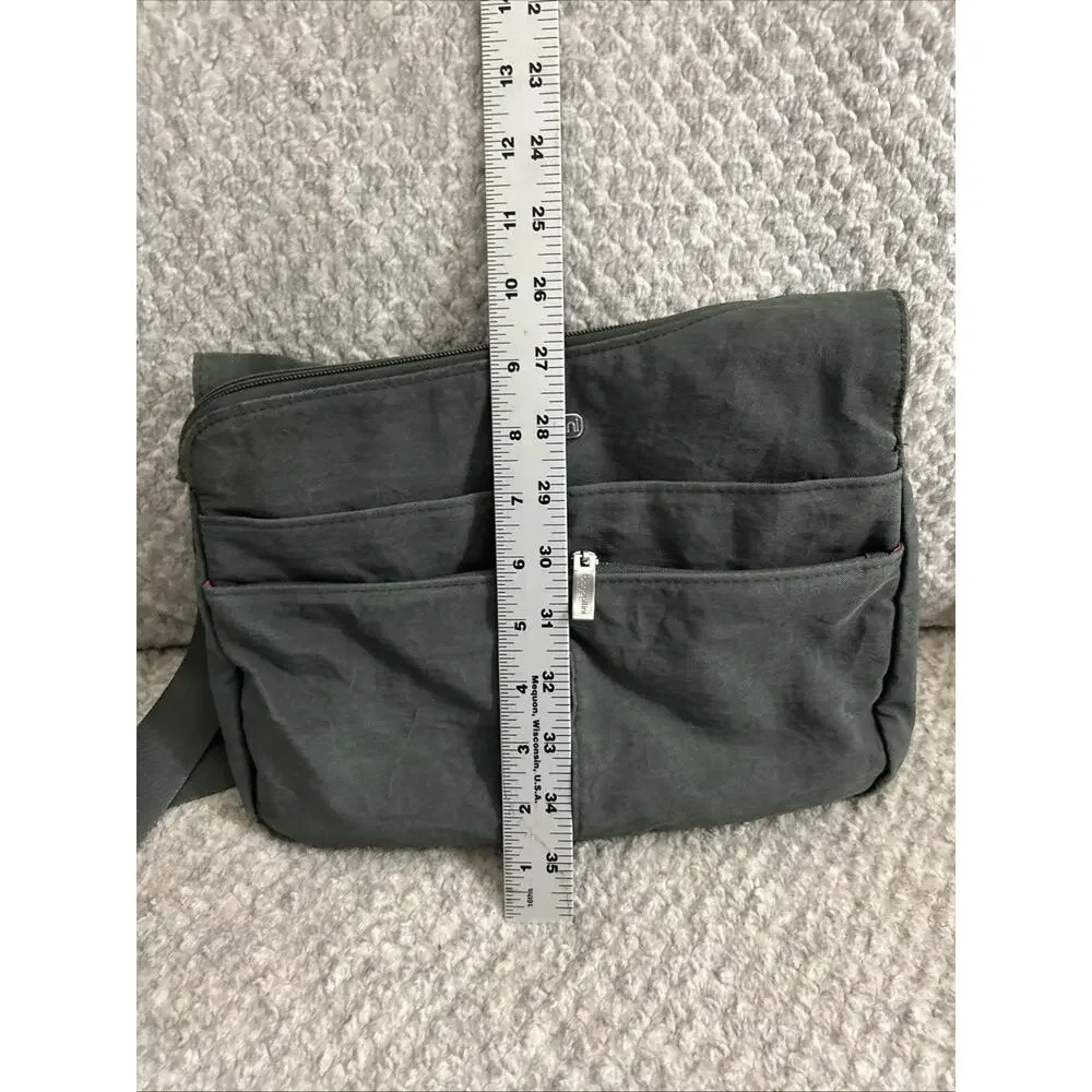 Baggallini Crossbody Bag Gray Travel Organizer Multi Pocket Purse